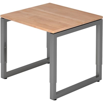 REGO 8 G | Bureau - 80 x 80 Tafelhoogte I In hoogte verstelbaar Walnoot/Grafiet