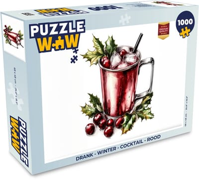 Puzzel Drank - Winter - Cocktail - Rood - Legpuzzel - Puzzel 1000 stukjes volwassenen