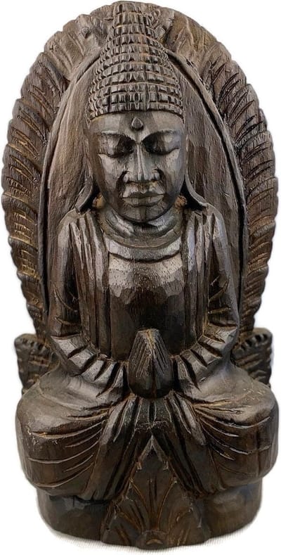 Houten buddha / Handgemaakt houten beeld / Indonesisch beeld