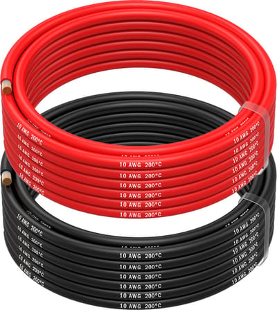 MMOBIEL 10 AWG Siliconen Elektrische Draad - 10 Gauge (5,26mm²) Vertinde Koperkabel - 2 Aparte Draden Rood & Zwart Elk 5 m voor RC, Drones, 3D Printers, Batterijen, Luidsprekerdraden, Led Strips