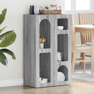 vidaXL - Dressoir - ELST - Grijs - Sonoma - 59 - x - 35 - x - 100,5 - cm - Bewerkt - hout