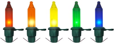 OE Lightning Reserve Kerstlampjes Gekleurd - Set van 5 - Groene Insteek Fitting - 2.5V/0.425W - Vijf kleuren