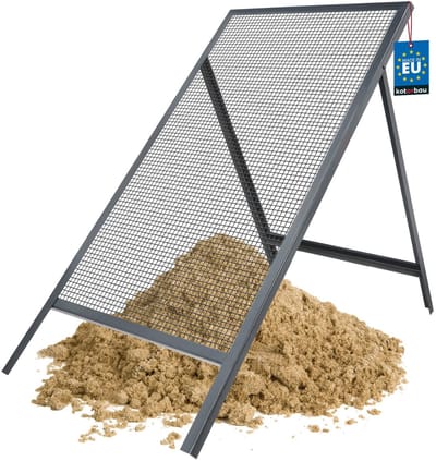 KOTARBAU® Grondzeef, Bouwzeef, 10 x 10 mm, Zandzeef, 60 x 120 cm, Doorwerpzeef, Bouwzeef Staal, Grijs, Tuinzeef, Zeef voor Grond, Zandzeef voor Bouw, Grote Grondzeef