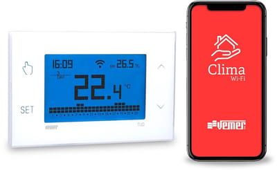 Wifi Wekelijkse Klokthermostaat voor Verwarming en Koeling via App