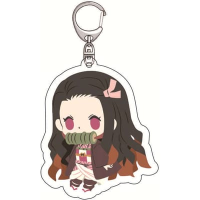 Anime Demon Slayer Acryl Sleutelhanger Serie Ingenieus Hanger Tanjiro Kamado Nezuko Zenitsu Agatsuma Accessoires Cadeau voor Fans 55mm black