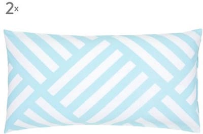 2st Luxe kussensslopen 40x80cm Sarah | Jill & Jim | aqua turquois en wit