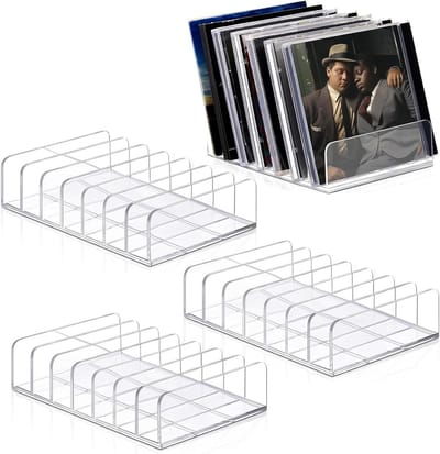 Set van 4 transparante acryl cd-rekken voor het opbergen van CD's, DVD's en Blu-rays, veelzijdige organizer voor games, boeken en cosmetica