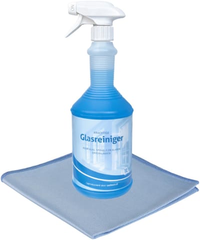 Glasreiniger + 3x microvezel glasdoek