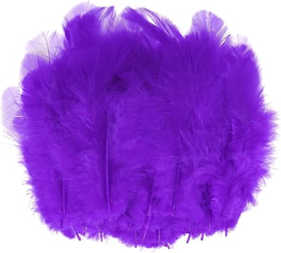 Set van 100 Natuurlijke Roosterveren, 4-8 cm, Fluffy Veertjes voor Creatieve Klussen, Bruiloften en Droomvangers, DIY Decoraties in Donkerpaars