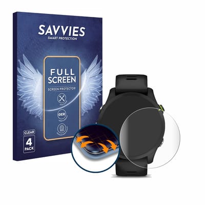 Savvies - Screenprotector voor Garmin Forerunner 255 / 255 Music - Folie Beschermfolie transparant volledig dekking 4 Stuks