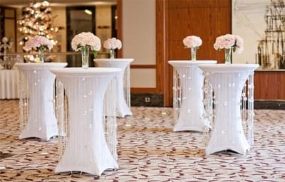 Spandex Statafelhoezen 10 Stuks Wit 80-85 cm - Tafelkleed voor Feesten en Evenementen