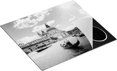 Chefcare Inductie Beschermer Basiliek San Marco in Venetië op het Water - Zwart Wit - 60x50 cm - Afdekplaat Inductie - Kookplaat Beschermer - Inductie Mat