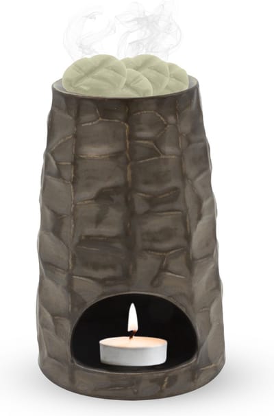 Scentchips® Pion Gebeiteld - Waxbrander - Geurbrander - Oliebrander - Wax Melts Brander - Aromabrander - Ook Geschikt Voor Essentiële Oliën - Geurolie - Waxmelts - Brons