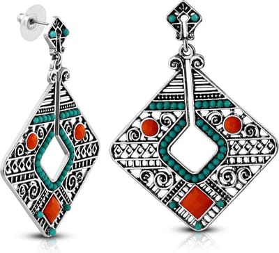 Montebello Oorbellen Vintage FEF308 - Bijoux - Boheems - 65x36mm
