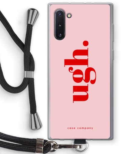 Case Company® - Hoesje met koord geschikt voor Samsung Galaxy Note 10 hoesje met Koord - Ugh - Telefoonhoesje met Zwart Koord - Bescherming aan alle Kanten en Over de Schermrand