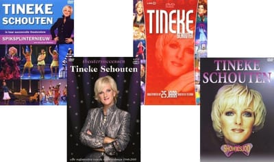 Tineke Schouten 4 dvd set: splinternieuw, showiesjoo, 25 jaar tineke, Theater successen tineke Schouten