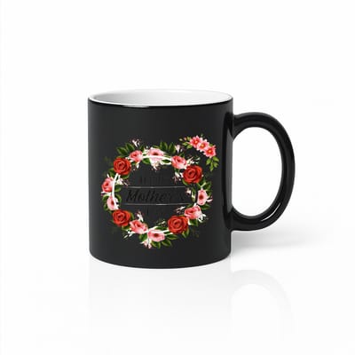 Tovermok Moederdag - Kleurveranderende Warmtegevoelige Mok - Rood Rozen Bloemenontwerp - 330ml