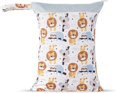 Without Lemons Wetbag Safari 30x40 | Waterdichte opbergtas | Zwemmen | Zomer | Luiertas| Aanvulling op luiertas | Toillettas voor kinderen |Peuter en baby | Verschoningsmat | Luierzak |Waterdicht | Strandtas |Duurzaam |Herbruikbaar |Kraamcadeau