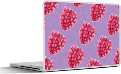 Laptop sticker - 14 inch - Framboos - Fruit - Aquarelverf - 32x5x23x5cm - Laptopstickers - Laptop skin - Cover