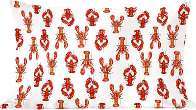 Sierkussens - Kussentjes Woonkamer - 60x40 cm - Kunst - Kreeft - Rood - Oranje
