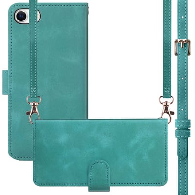imoshion Hoesje - Geschikt voor Apple iPhone SE (2022) / SE (2020) / 8 / 7 - Bookcase met koord - Turquoise