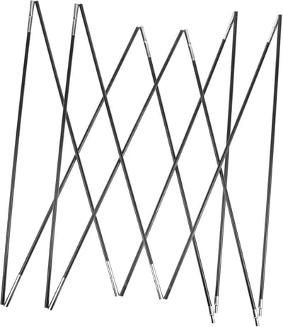 Vervangende Tentstokken - Tent Accessoires - Kamperen Buiten - Sterk Glasvezel Materiaal - 326cm Lengte - Zilver Zwart