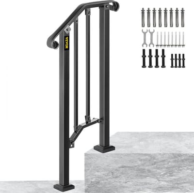Balustrade Trap Smeedijzeren Leuning 1-2 Treden Trap Leuning 17,3 cm Smeedijzeren Rail Afstand Tussen Palen 30 cm Outdoor Indoor Trapleuning
