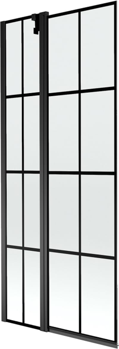 Mexen Flip douchewand met 2 panelen 80 x 150 , zwart raster, zwart - 894-080-101-70-77