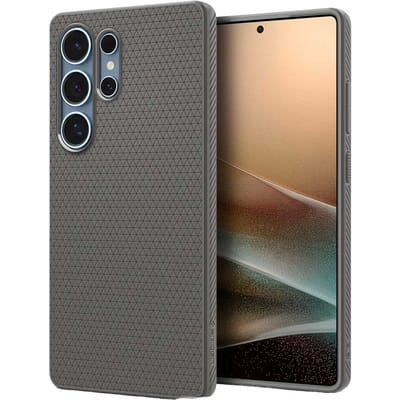 Spigen Liquid Air Hoesje Geschikt voor Samsung Galaxy S25 Ultra - Back Cover Flexibel TPU Marmer Grijs