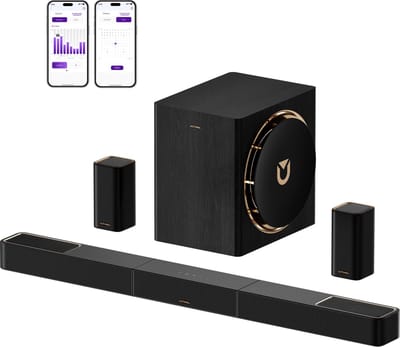 ULTIMEA Skywave X60, 7.1.4 Draadloos Surround Sound Systeem, Soundbar voor TV, met 8" Draadloze Subwoofer, Soundbar dolby atmos, 840W, Zwart