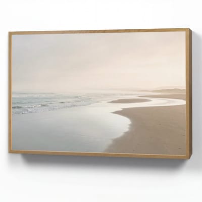 Wandlamp 90x60 cm - Oplaadbaar - Kustlijn - Strand - Oceaan - Wandlampen binnen woonkamer - Slaapkamer lamp - Decoratieve nachtlamp - Vloerlamp draadloos