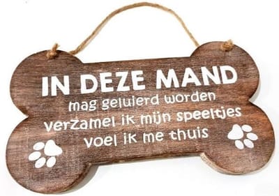 Wandbord Hangend - In deze mand mag ...(BOT).