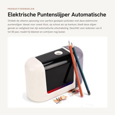Dailygoods - Elektrische Puntenslijper - Automatische Uitschakeling - Batterij Aangedreven - Veilig en Handig - Geschikt voor Kantoor en School - Voor...