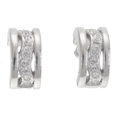Behave – Oorstekers – Rhodium plating – Golvend design met kristallen