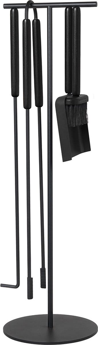 Blomus ASHI Openhaardset - H 75,5 cm, Ø 22 cm - Zwart - 5-delig