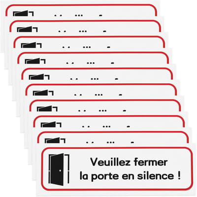 Dailygoods- Deursticker Duidelijke Boodschap - Zelfklevende Sticker - PVC - 10 Stuks - 196 x 65 mm - Slijtvast Materiaal