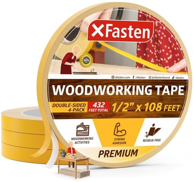 4-Pack Houtbewerkingstape 1/2 Inch Breed – Sterke Montage Tape voor Mallen en Bevestiging