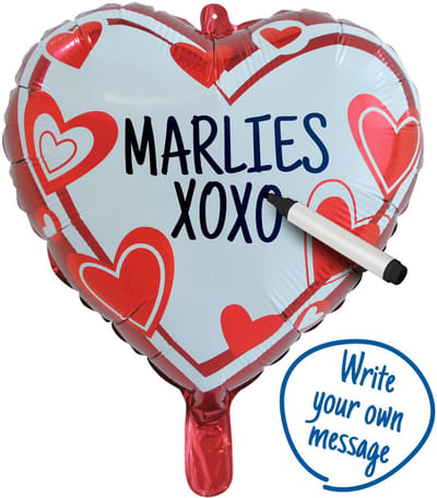 Folat - Personaliseerbare Hart Folieballon 46 cm - Valentijnsdag versiering - Valentijnsdag cadeau - valentijnsdag