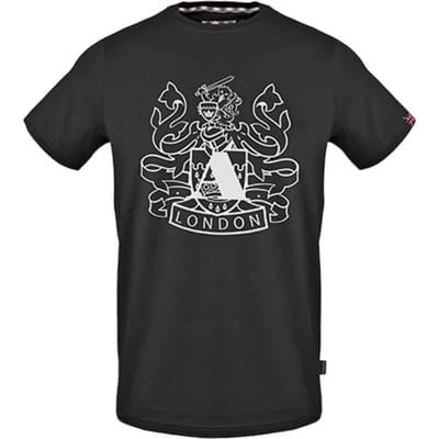 Aquascutum Unisex Grafisch Logo T-shirt voor volwassenen (Zwart)