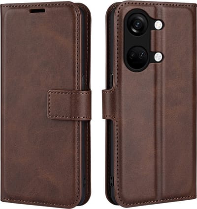 Coverup Hoesje - Geschikt voor OnePlus Nord 3 Hoesje - Coverup Deluxe Book Case - Donkerbruin