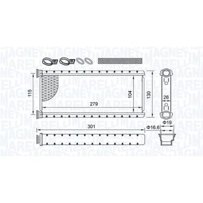 Warmtewisselaar, interieur verwarming MAGNETI MARELLI 350218514000