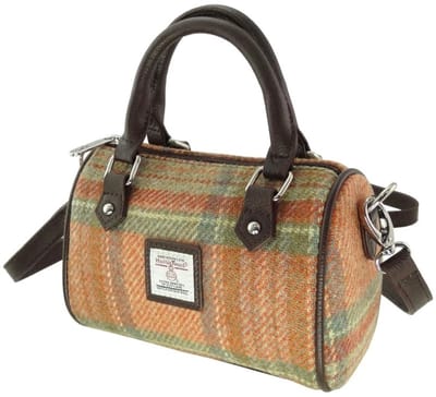 Bowlingtas mini Kilbride Oranje Stewart - 17x 20x11 - Harris Tweed - Glen Appin of Scotland