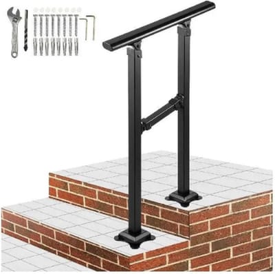 Collox trapleuning - Balustrade - 2 stappen - voor buiten - trapleuning zwart