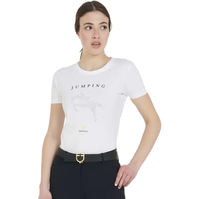 Dames-T-shirt Equestro Jumping Diamants