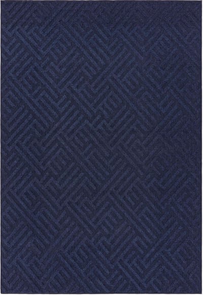 Easy Living - Easy Living Antibes Blue Linear Vloerkleed - 160x230  - Rechthoek - Buiten,Laagpolig,Structuur Tapijt - Modern - Blauw