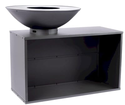RedFire - ONYX Tafel - Zwart - Staal - Vuurschaal - Fire Pit - Stevig staal - Diameter 80cm - Hoogte: 95cm - Industrieel - Terrasverwarming - Sfeerhaard - BBQ - Grill - Inclusief regenhoes
