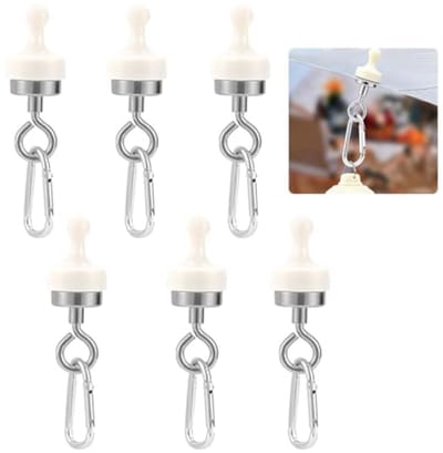 Set van 6 magnetische ophanghaken - Sterke bevestiging voor tent en meer