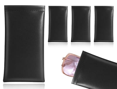 Dailygoody - Brillenkoker - Zachte brillenkoker - 3 stuks - Zwart - PU lederen etui - Bescherm je zonnebril - Geschikt voor mannen en vrouwen