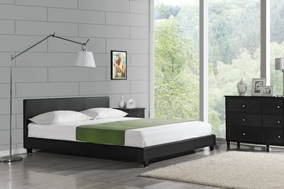Corium® Ledikant Barcelona - kunstleer-140x200cm - zwart