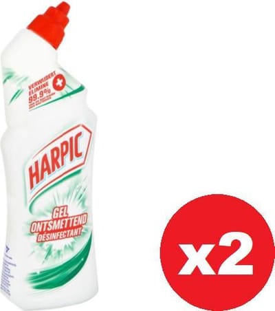 HARPIC Ontsmettende Gel Voor Toiletpotten - Verwijdert 99.9% Van De Bacterien - 750ml x 2